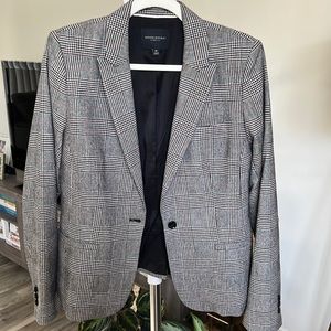 Banana Republic Black and White Plaid Blazer